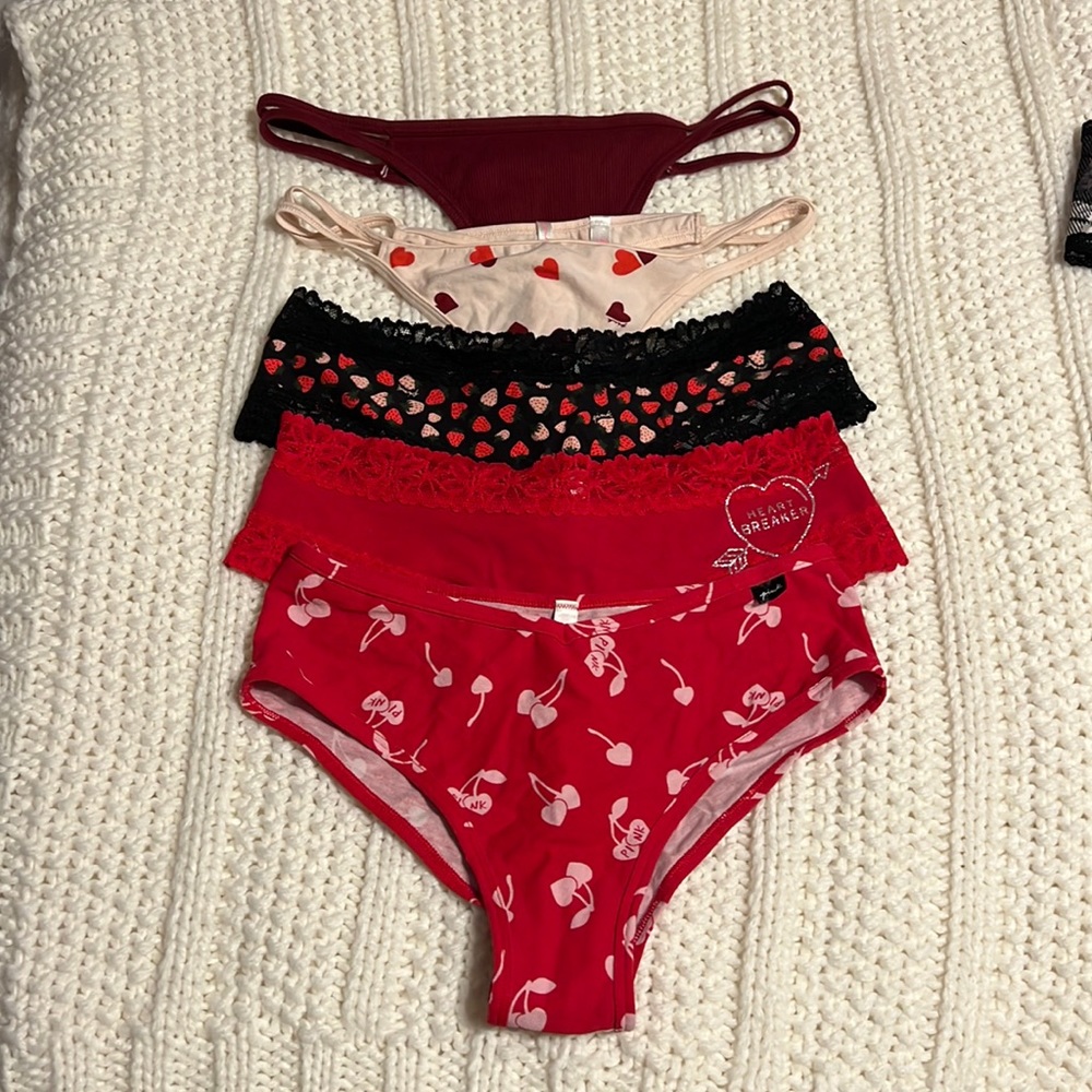 Pink Set Shades of Red Undies NWOT